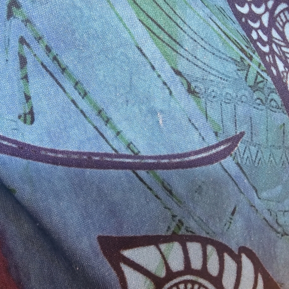 Lily by Firmiana Dress Tunic Top Womens Plus 4XL Blue Peacock Vibrant Blue Bird - Picture 10 of 12